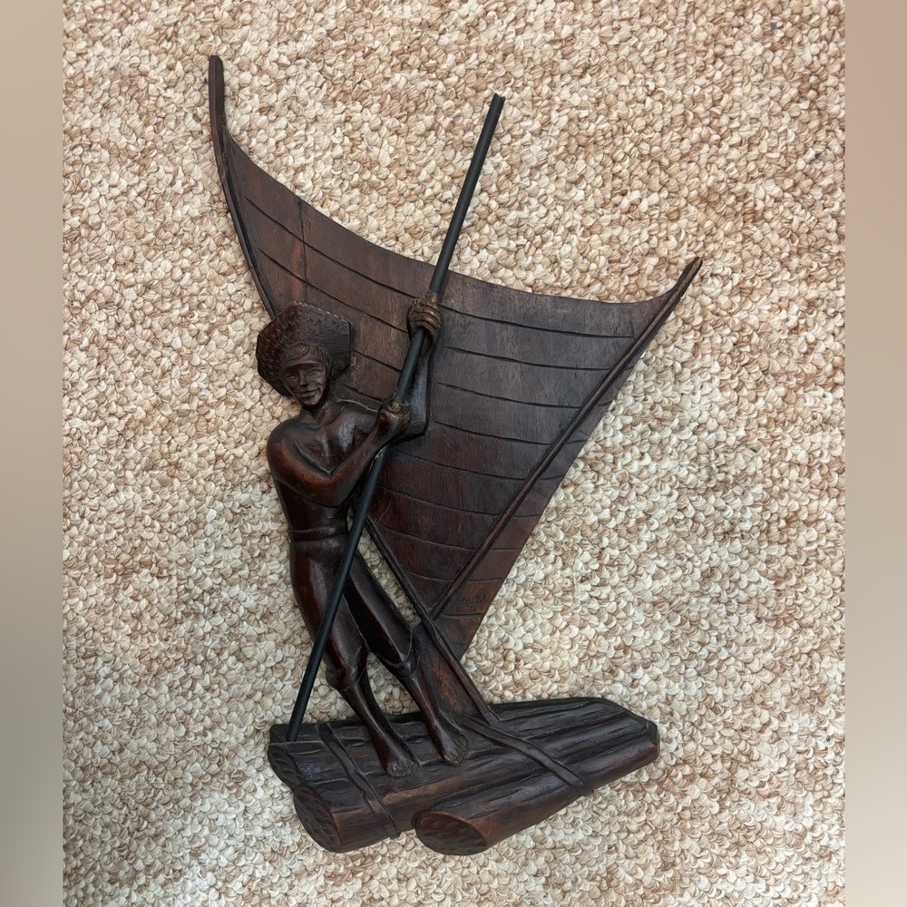 Carved Wooden Sailor Sculpture